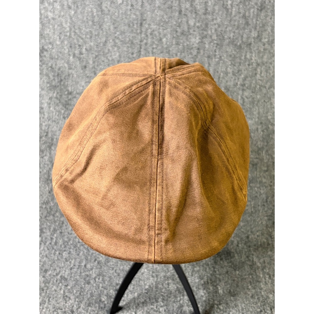 Stetson All American Men Brown Faux Suede Flat Cap Driver Hat Small Medium